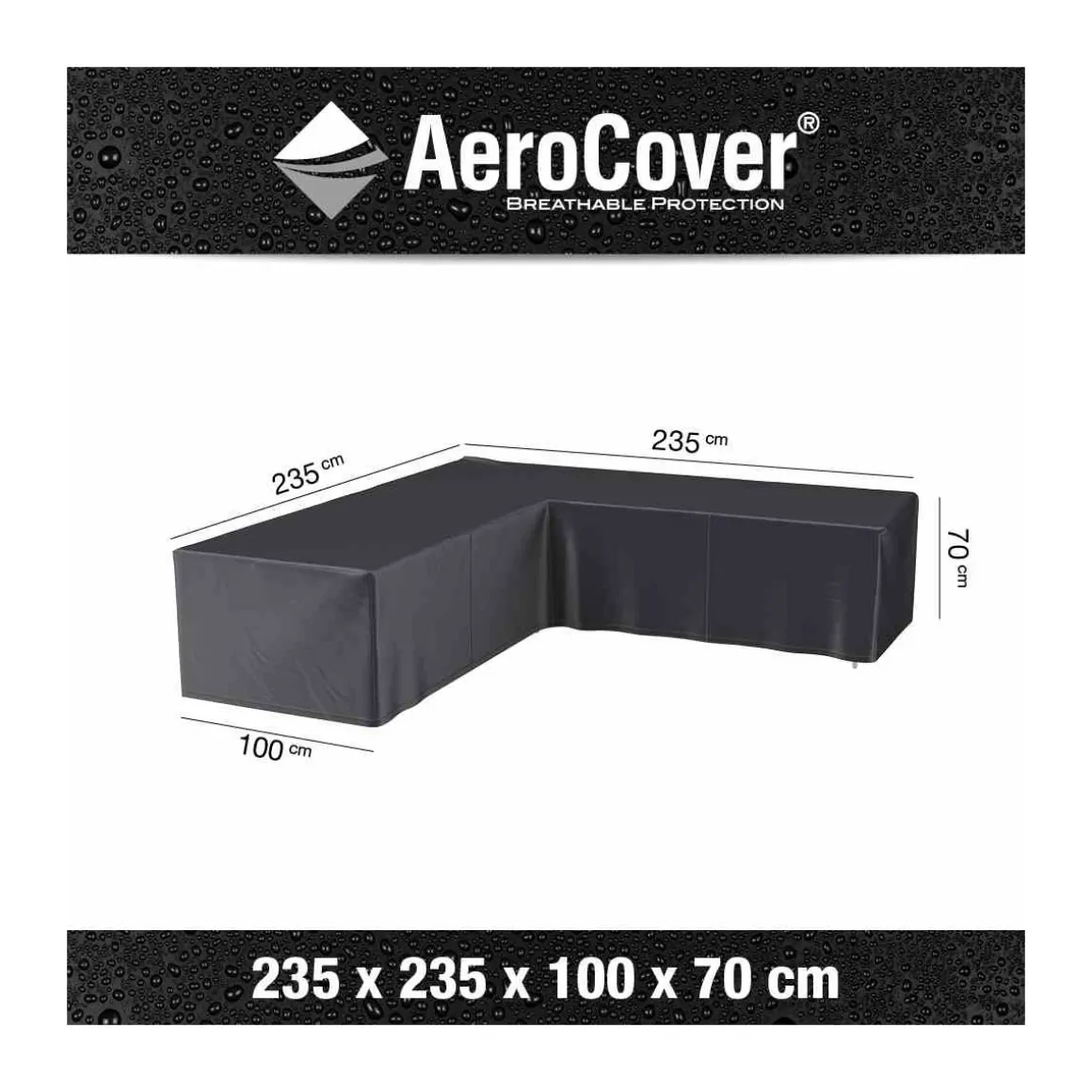 AeroCover Schutzhülle für L-förmige Lounge-Sets 235 x 235 x 100 x 70 cm anthrazit