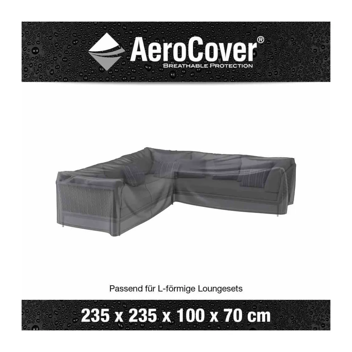 AeroCover Schutzhülle für L-förmige Lounge-Sets 235 x 235 x 100 x 70 cm anthrazit