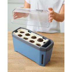 Anzuchtgefäß Harry Herbs mit Deckel blau