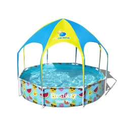 Bestway Stahlwandpool Splash-in-Shade mit Sonnendach 244 x 51 cm bunt