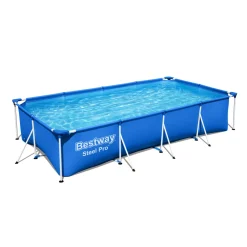 Bestway Steel Pro Frame Pool-Set mit Filterpumpe 400 x 211 x 81 cm blau eckig