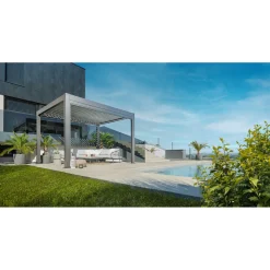 Biohort Pergola Gr. 3,5 x 3,5 quarzgrau/silber-metallic