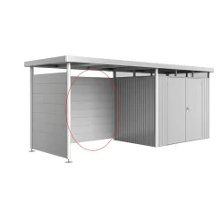 Biohort Rückwand für Seitendach zu Gerätehaus HighLine H2-H5 silber-metallic