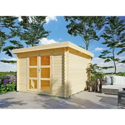 Blockbohlenhaus Dortmund 2 natur 280 x 280 cm