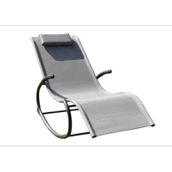 Chillroi Schaukelgartenstuhl grau Gartenliege Liegestuhl Sonnenliege