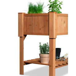 Coemo Hochbeet Kräuterbeet mit Pflanzfolie 120 x 40 x 90 cm