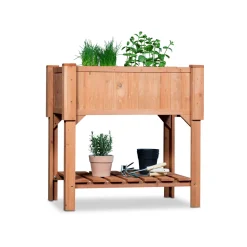 Coemo Hochbeet Kräuterbeet mit Pflanzfolie 90 x 40 x 90 cm