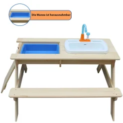 Coemo Kindersitzgruppe und Matschtisch „Robin“, mit Waschbecken