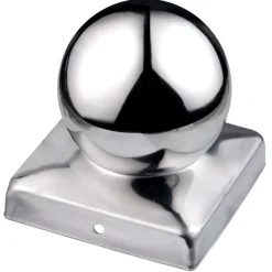 Connex Pfostenkappe Niro mit Kugel 7 x 7 cm glänzend