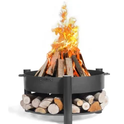 CookKing Feuerschale Montana 80 inkl. Holzlager 88x45cm Schwarz