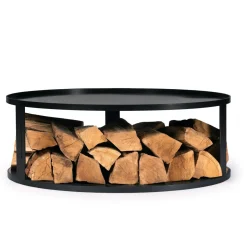 CookKing Feuerschalenbasis & Holzlager 62x30cm Schwarz