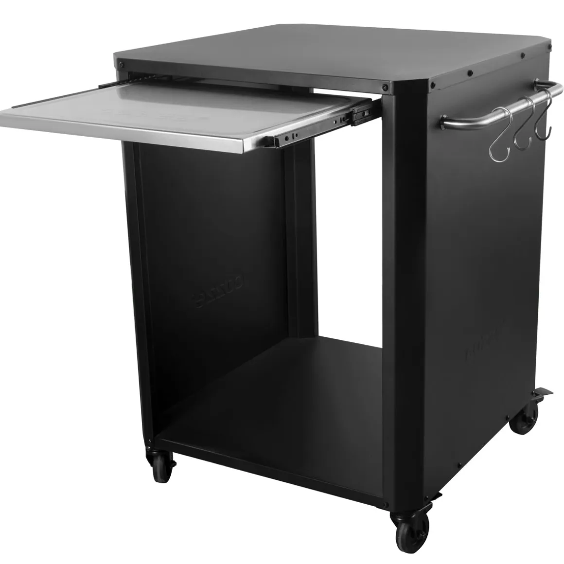 COZZE OutdoorTisch 60 x 60 x 83,5 cm Ausziehtisch in Edelstahl und 4 Räder