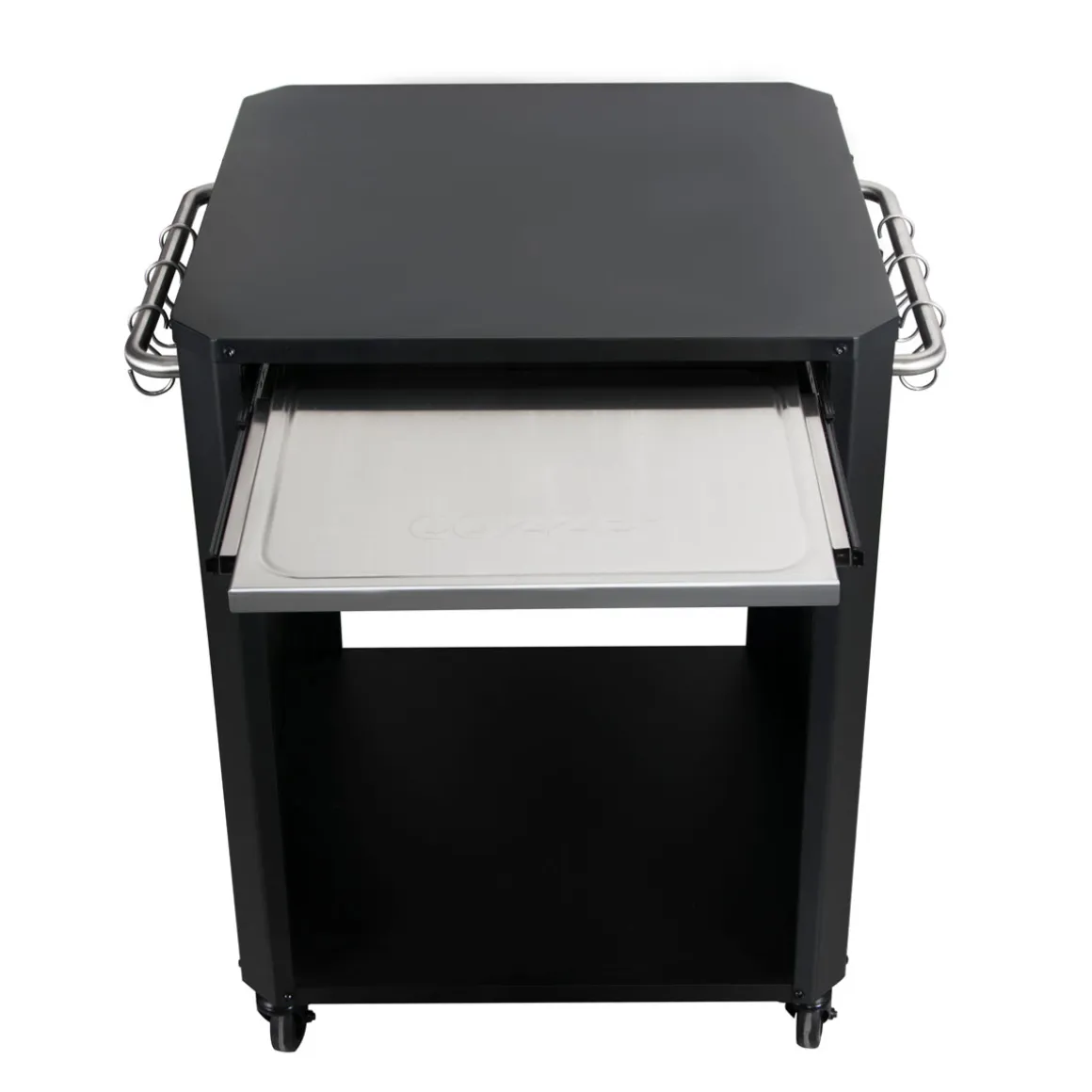 COZZE OutdoorTisch 60 x 60 x 83,5 cm Ausziehtisch in Edelstahl und 4 Räder