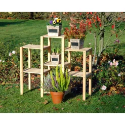 dobar Blumenregal 7-flächig 87 x 97 x 31 cm braun