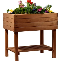 dobar Breites Hochbeet 80 x 80 x 58 cm braun