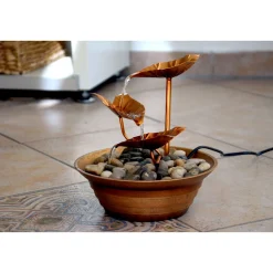 dobar Design-Zimmerbrunnen 22,5 x 23,5 x22,5 cm braun