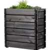 dobar Hochbeet mit Stecksystem 79 x 79 x 37 cm grau
