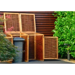 dobar Holz-Mülltonnenbox 125 x 80 x 115 cm braun