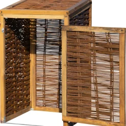 dobar Holz-Mülltonnenbox 60 x 80 x 115 cm braun