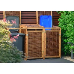 dobar Holz-Mülltonnenbox 137 x 83 x 132 cm braun