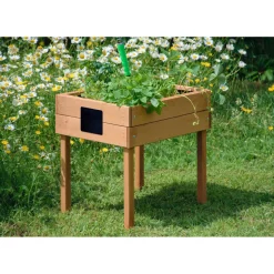 dobar Kinderhochbeet mit Kreidetafel 50 x 45 x 40 cm braun