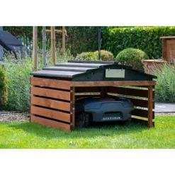 dobar Mährobotergarage 78,5 x 74 x 52,5 cm braun-schwarz
