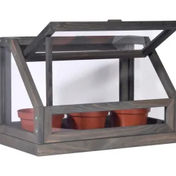 dobar Mini-Gewächshaus 38 x 24,5 x 20 cm grau