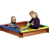 dobar Sandkasten mit Sitzflächen 117 x 18 x 117 cm mehrfarbig