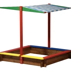 dobar XL-Sandkasten mit Dach 120 x 120 x 125 cm mehrfarbig
