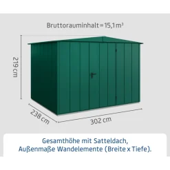 EcoStar Gerätehaus Elegant-STyp 3RAL7016 1 flg