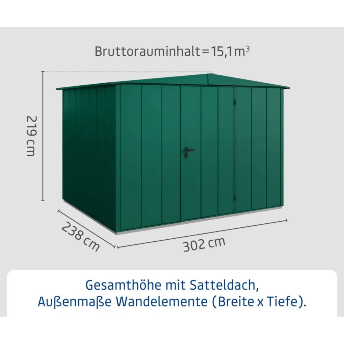 EcoStar Gerätehaus Elegant-STyp 3RAL7016 1 flg
