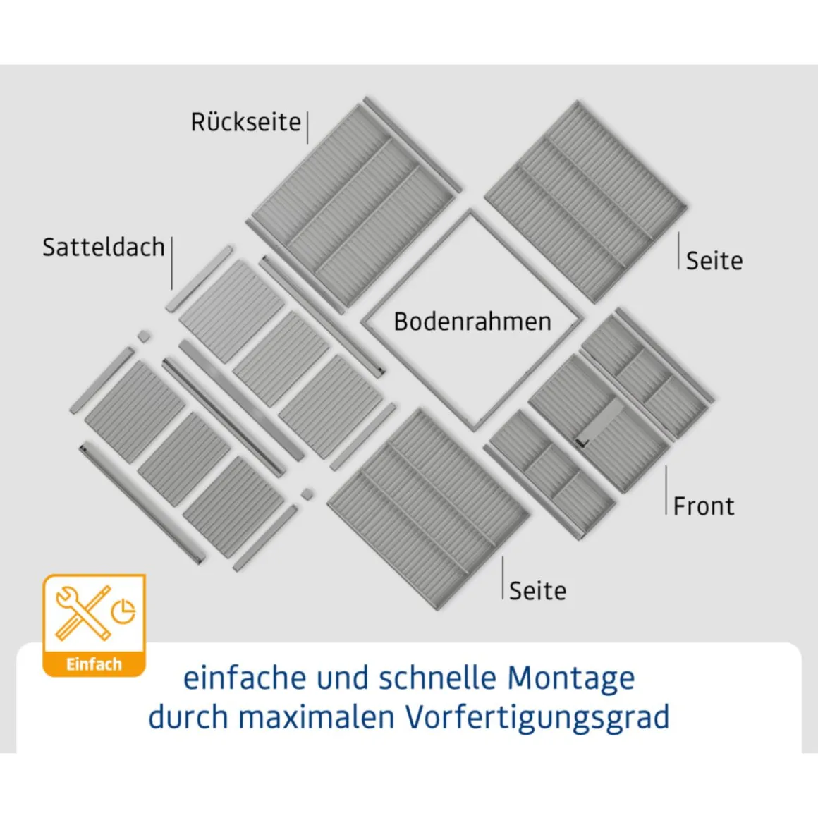 EcoStar Gerätehaus Elegant-STyp 3RAL7016 1 flg