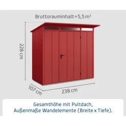 EcoStar Gerätehaus Elegant-PTyp 1RAL3004 1 flg