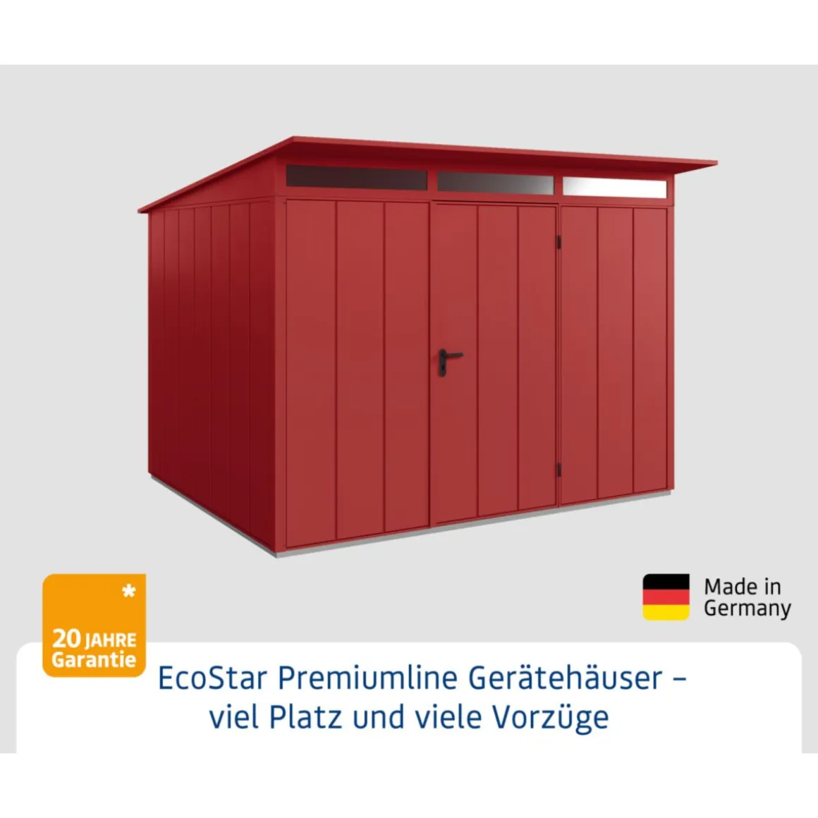 EcoStar Gerätehaus Elegant-PTyp 3RAL3004 1 flg