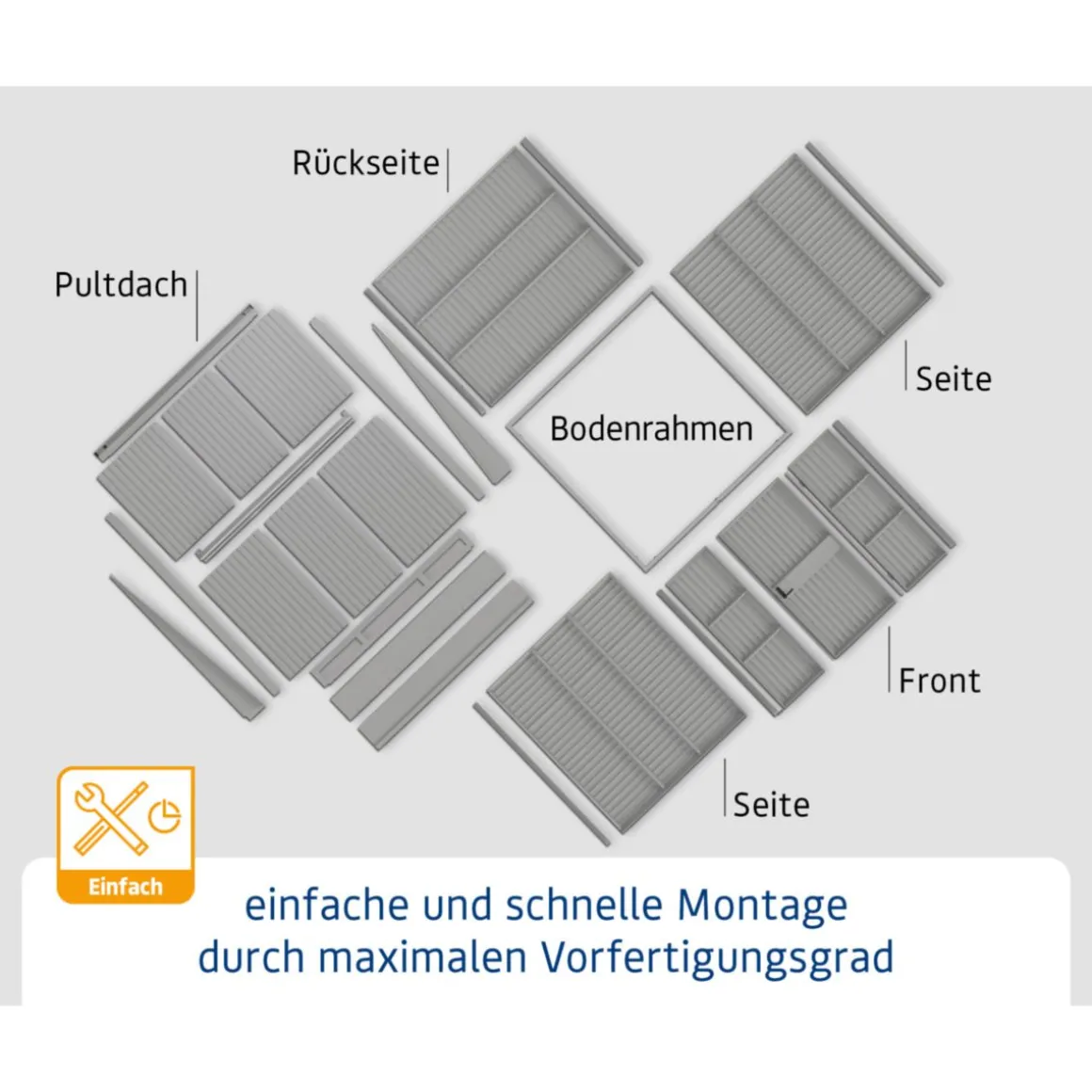 EcoStar Gerätehaus Elegant-PTyp 3RAL3004 1 flg