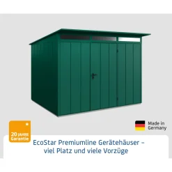 EcoStar Gerätehaus Elegant-PTyp 3RAL6005 1 flg