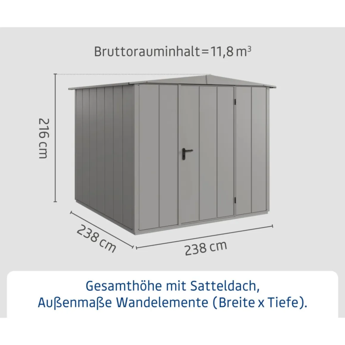EcoStar Gerätehaus Elegant-STyp 2RAL9007 1 flg