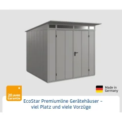 EcoStar Gerätehaus Elegant-PTyp 2RAL9007 2 flg
