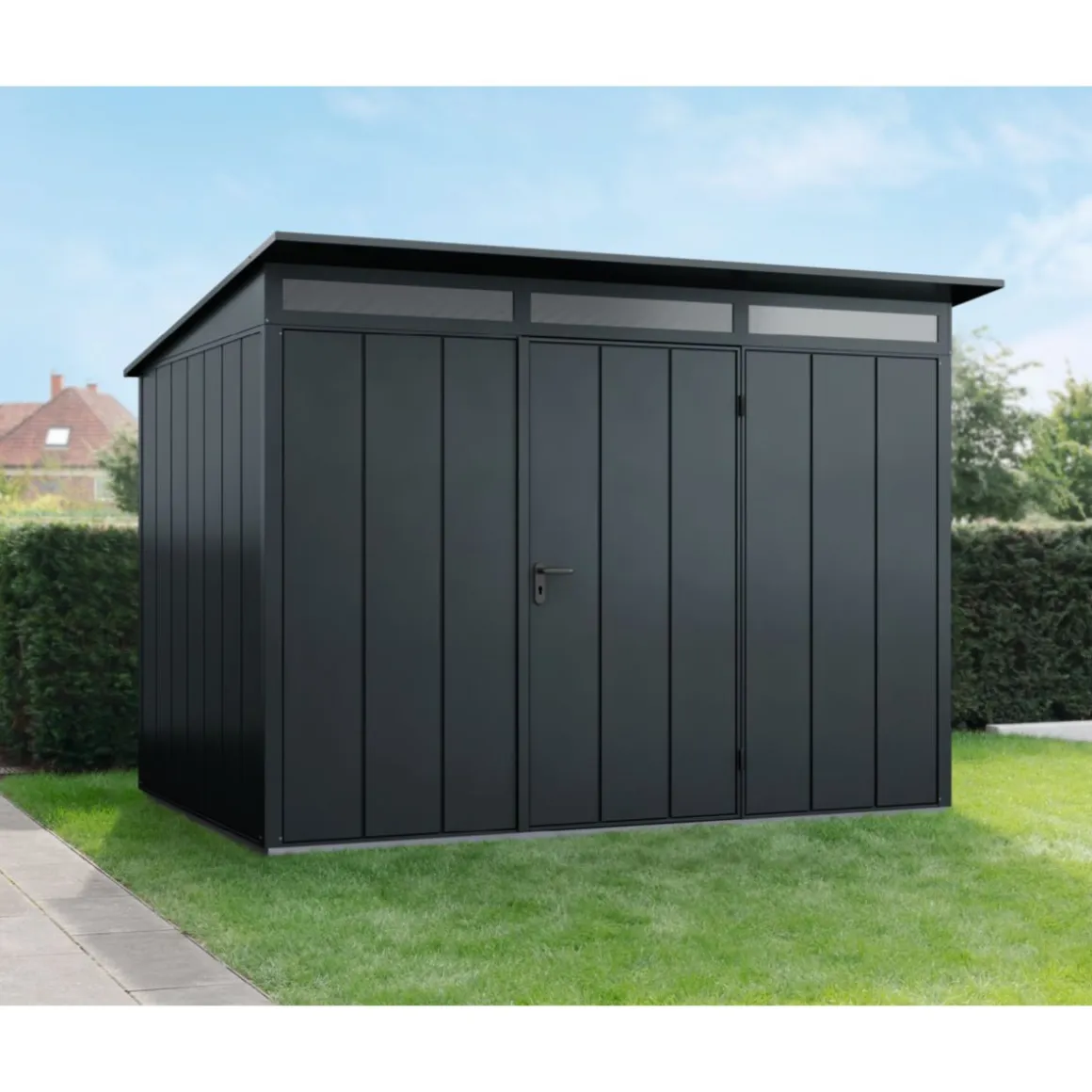 EcoStar Gerätehaus Elegant-PTyp 3RAL7016 1 flg