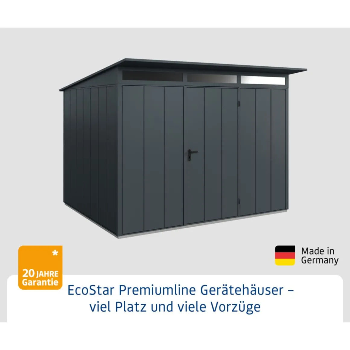 EcoStar Gerätehaus Elegant-PTyp 3RAL7016 1 flg