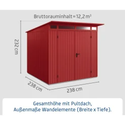 EcoStar Gerätehaus Trend-PTyp 2RAL3004 2 flg