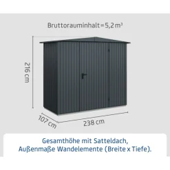 EcoStar Gerätehaus Trend-STyp 1RAL7016 1 flg
