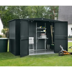 EcoStar Gerätehaus Trend-STyp 3RAL7016 2 flg