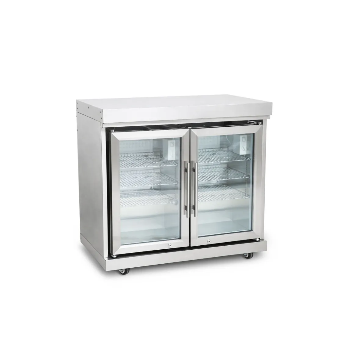 Edelstahl-Erweiterungsmodul mit Doppelkühlschrank