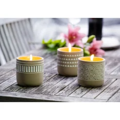 Flower Power Citronellakerze DURO im Terracottatöpfchen 10x10 cm