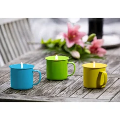 Flower Power Citronellakerze TAZA im Metalltöpfchen 11,5 x 8,8 x 7,5 cm