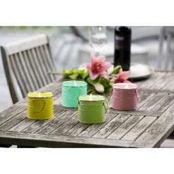 Flower Power Citronellakerze PINTA im Metalltöpfchen