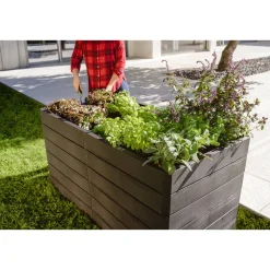 Garantia Hochbeet Ergo Quadro 2 L 75 Wood, inkl. FLORA Wassersparsystem