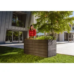 Garantia Hochbeet Ergo Quadro 2 L 75 Wood, inkl. FLORA Wassersparsystem