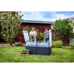 Garantia Hochbeet Ergo Quadro TurboPlus 2 L 80 Wood, inkl. FLORA Wassersparsystem